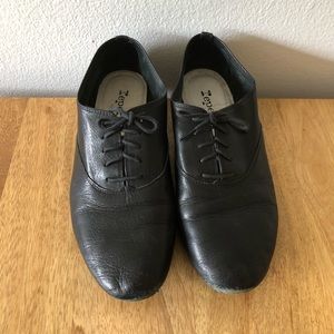 Black Goatskin Leather Repetto Zizi Laced Oxfords